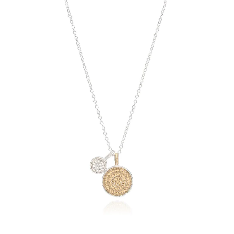 Elastic gem necklace-Anna Beck Silver & Gold Dual Disc Circle of Life Necklace