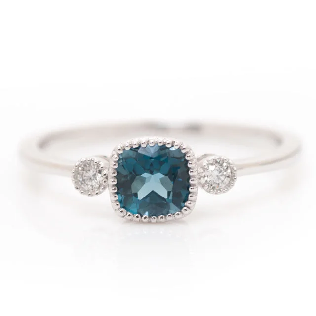 Sleek cobalt ring-Authentic Gem Imports London Blue Topaz Fashion Ring