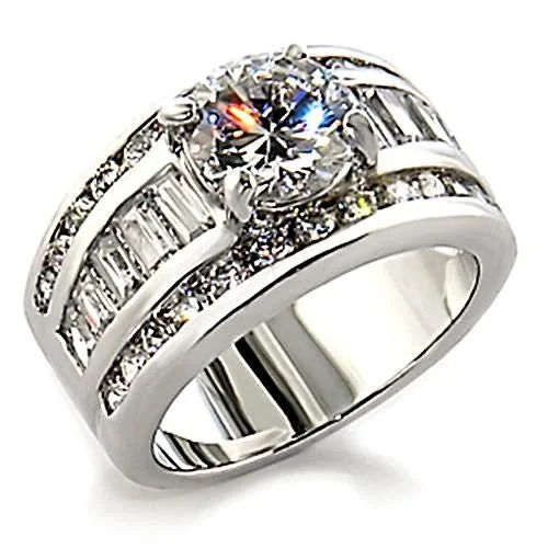 Shimmering silver ring-Bianca: 5.2ct Stacked Russian Ice Diamond CZ Wedding Ring Set 925 SS