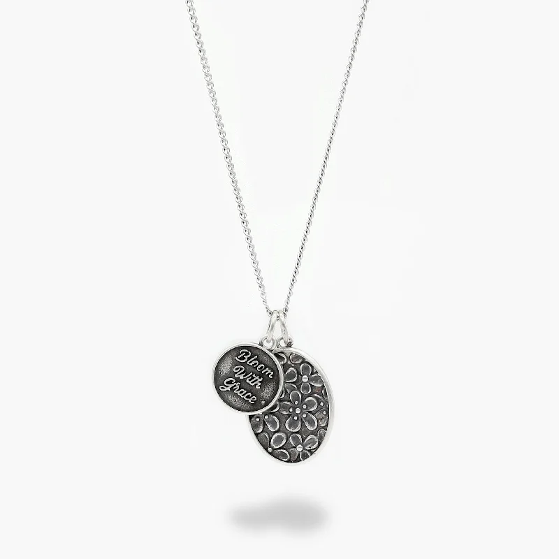 Blocked chain necklace-Bloom With Grace "Daisy" Silver Necklace