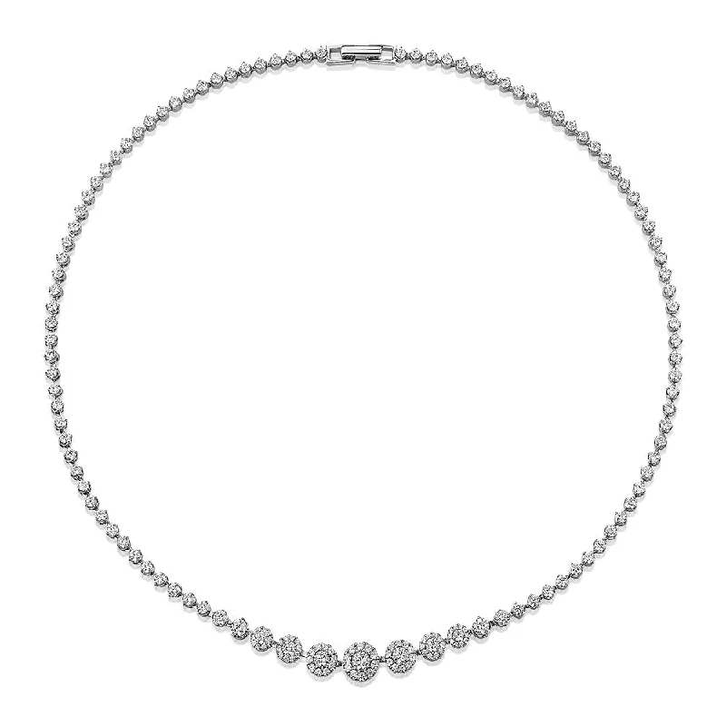 Chipped edge necklace-Celeste necklace with 8.17 carats* of diamond simulants in sterling silver