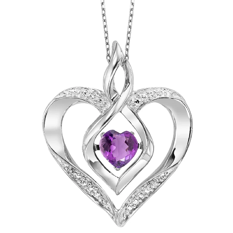 Hand-scored necklace-Created Amethyst Heart Pendant by Rhythm of Love