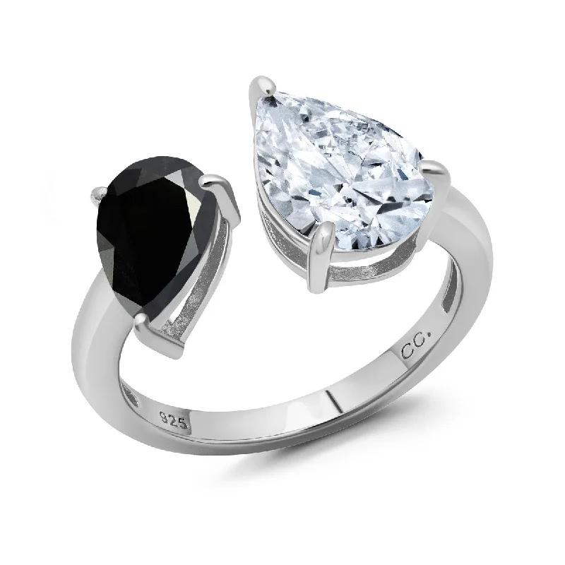 Faint finish ring-Crislu Platinum Plated Sterling Silver Cubic Zirconia Ring