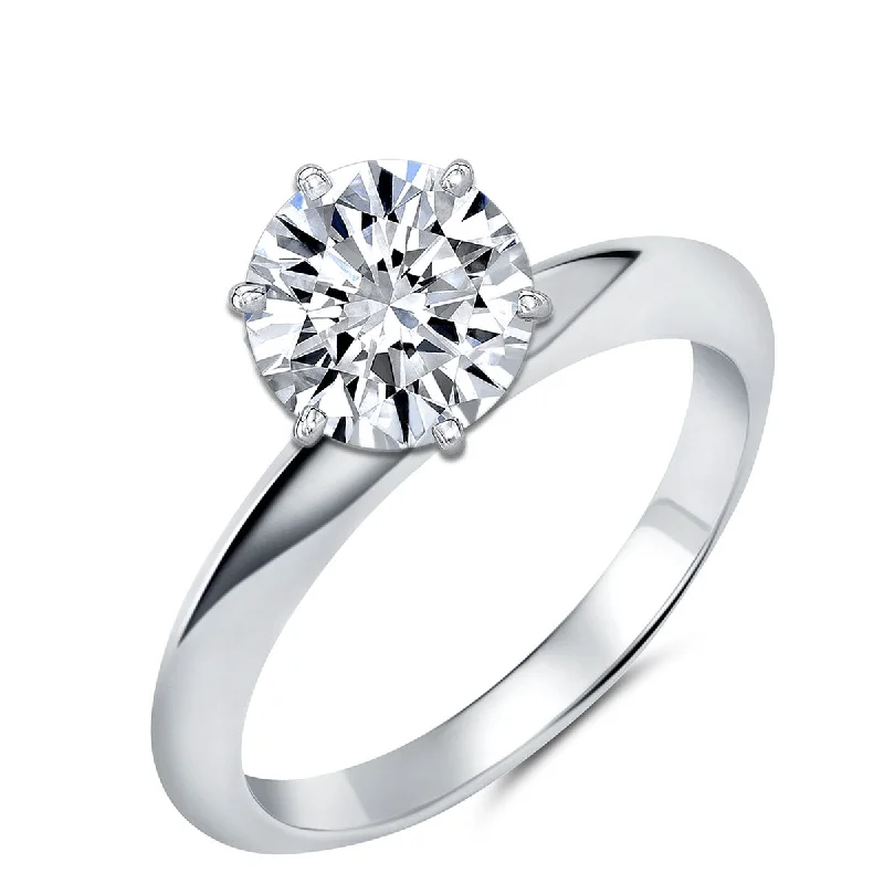 Cut-out ring-Crislu Platinum Plated Sterling Silver and Cubic Zirconia Ring