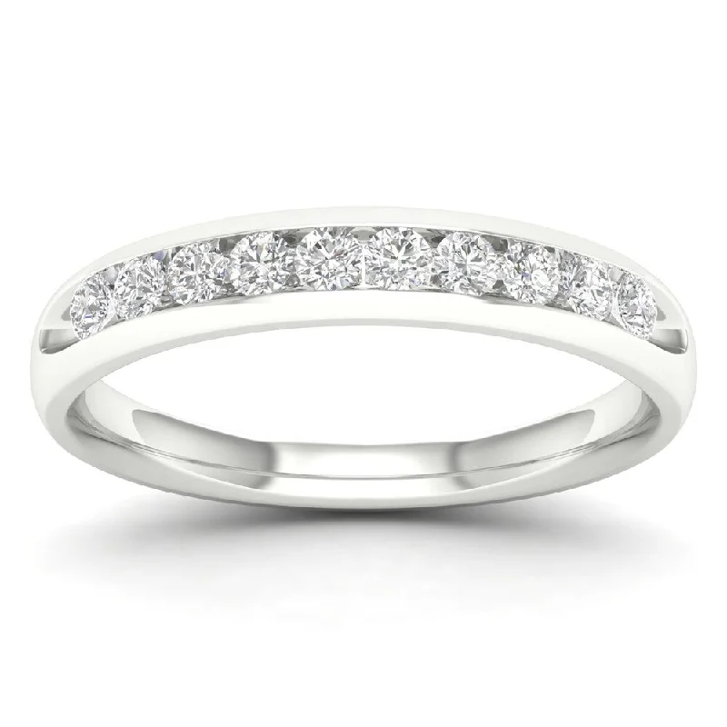 Channel-edge ring-De Couer 1/4ct TDW Diamond Women's Wedding Band (H-I, I2)