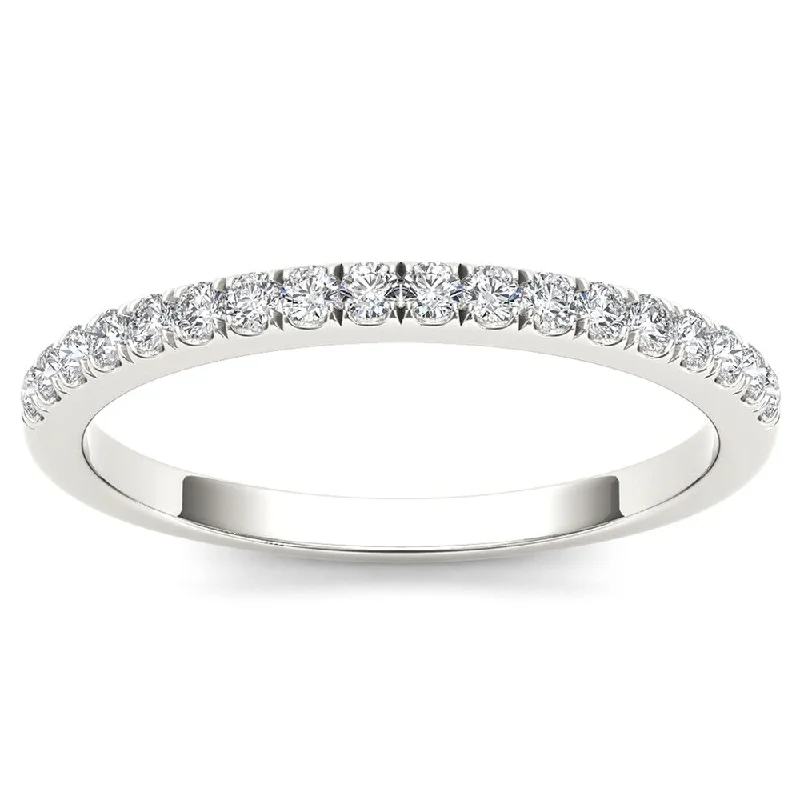 Mottled stone ring-De Couer 10k White Gold 1/3ct TDW Diamond Comely Women's Wedding Band - White H-I