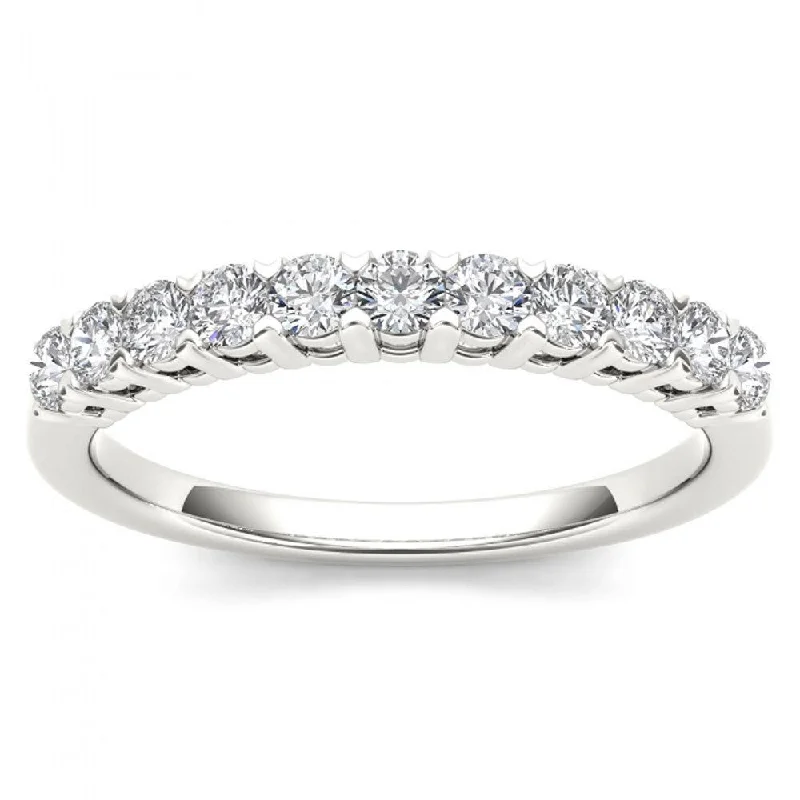 Molten gold ring-De Couer 10k White Gold 2/5ct TDW Diamond Women's Wedding Band - White H-I