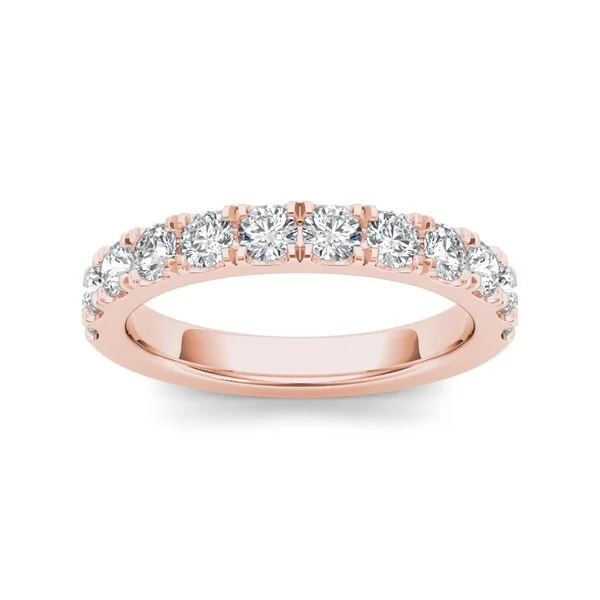 Faint silver ring-De Couer 14k Rose Gold 7/8ct TDW Diamond Women's Wedding Band - Pink