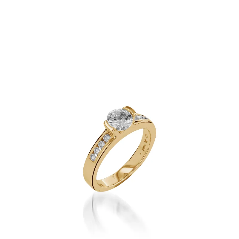 Diverse stone ring-Delicia Yellow Gold Engagement Ring