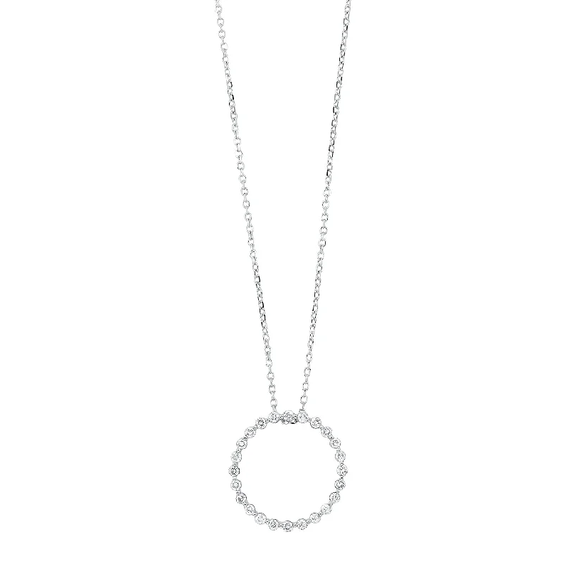 Extended diamond necklace-Diamond Circle Pendant, 1/2ctw.