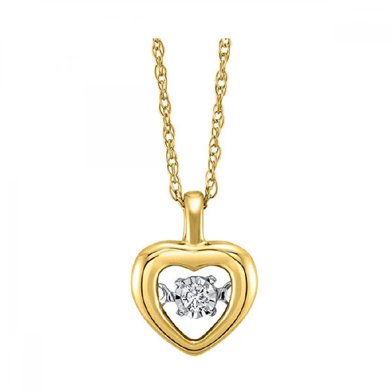 Linked-heart necklace-Diamond Heart Rhythm Of Love Pendant, 0.02ct.