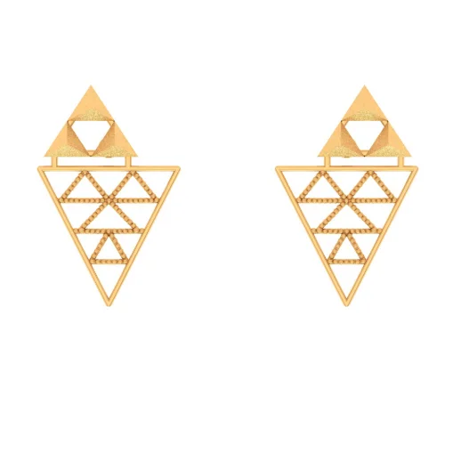 Infinite weave earrings-Dynamically Dimensional Gold Earrings