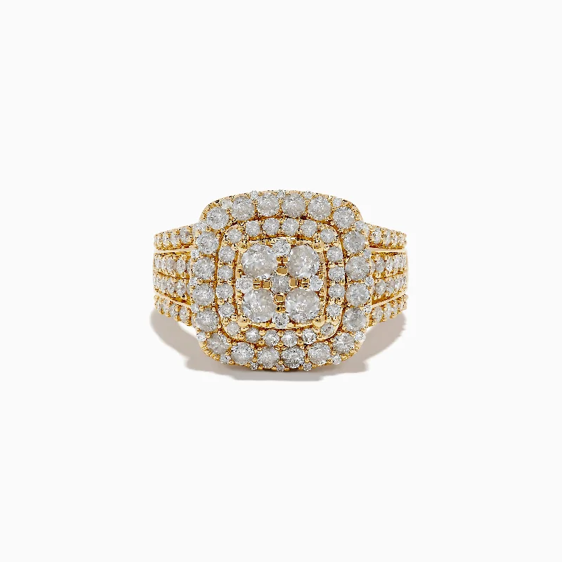 Craggy stone ring-14K Yellow Gold Diamond Ring