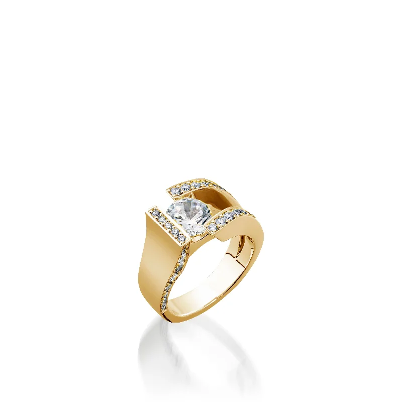 Six-gem ring-Elevate Yellow Gold Diamond Ring