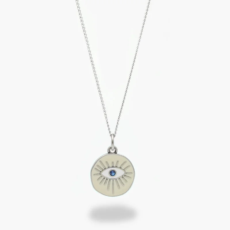 Sun-cut necklace-Enamelled "Thessaloniki"  Evil Eye Necklace