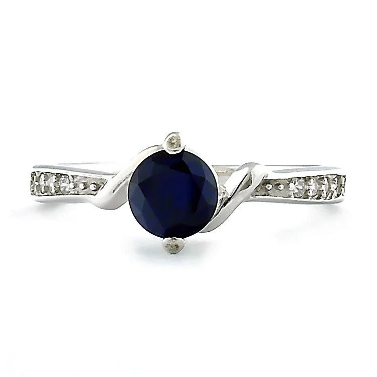 Thick gold ring-Entwined Love: Created Sapphire and CZ Promise Friendship Band Ring