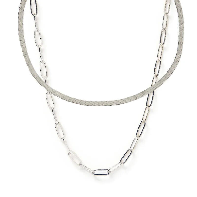 Stellar design necklace-Essential Stack Silver