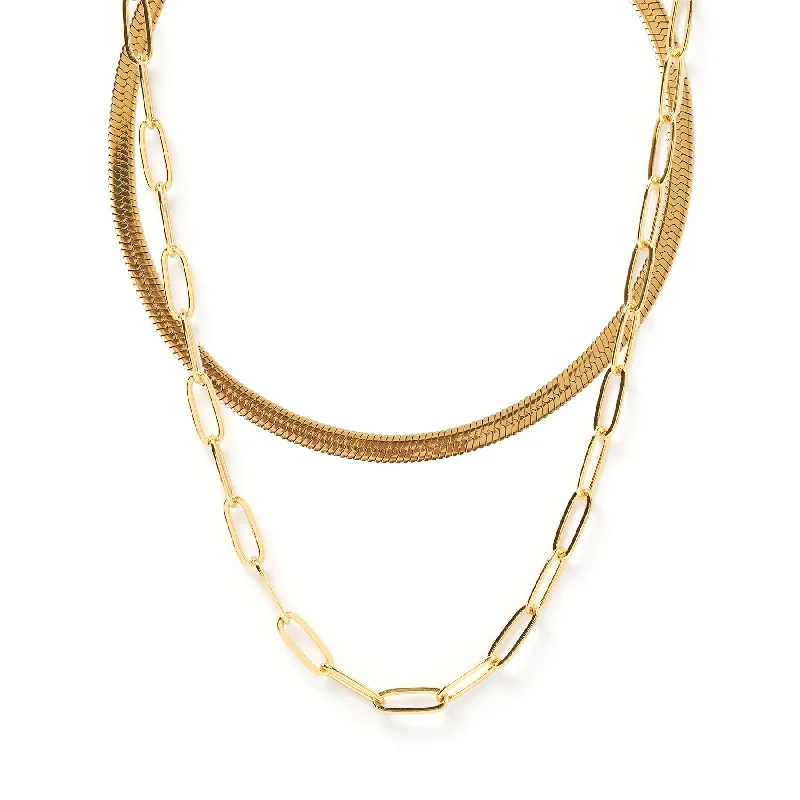 Angled design necklace-Essential Stack