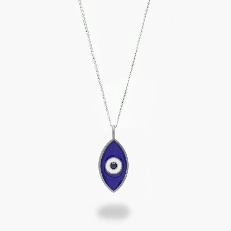 Icy aquamarine necklace-Evil Eye "Ammos" Silver Necklace