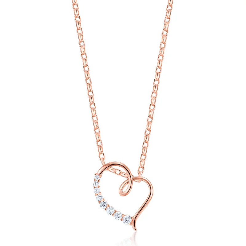 Kite pendant necklace-Fancy pendant with 0.25 carats* of diamond simulants in 10 carat rose gold