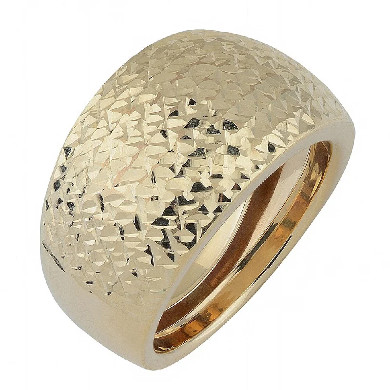 Faded finish ring-Fremada 10k Yellow Gold Diamond-cut Bold Ring