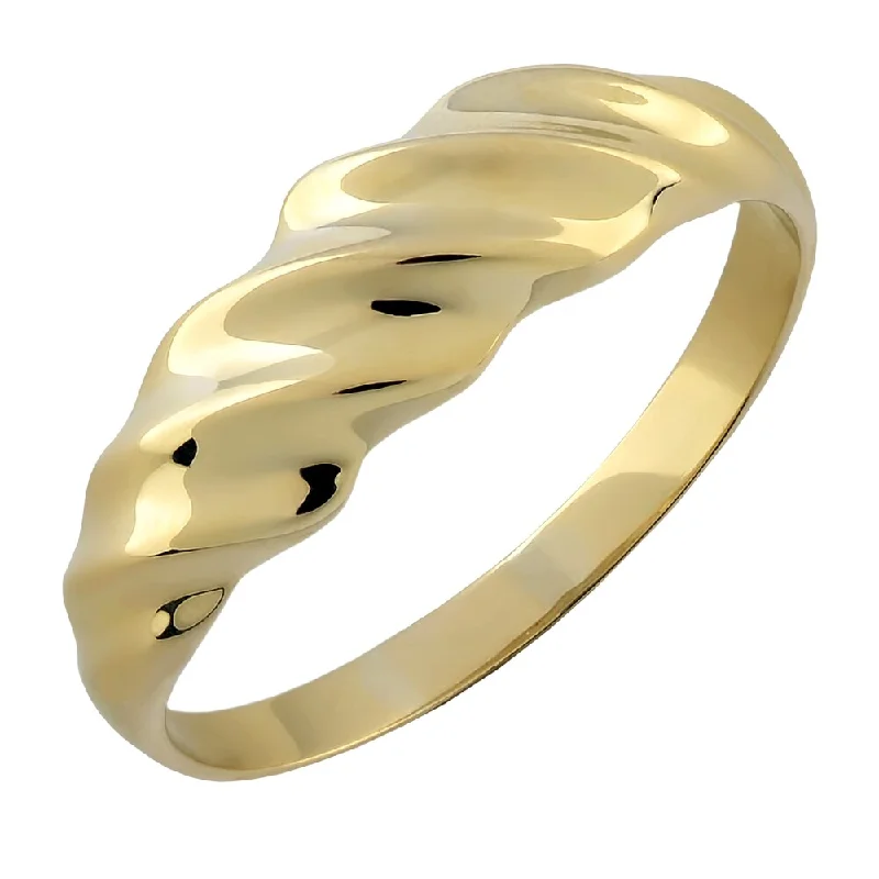 Branch cluster ring-Fremada 10k Yellow Gold High Polish Ripple Design Ring