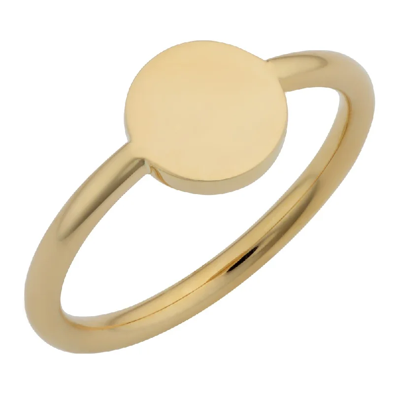 Lush peridot ring-Fremada 14k Yellow Gold High Polish Disc Ring