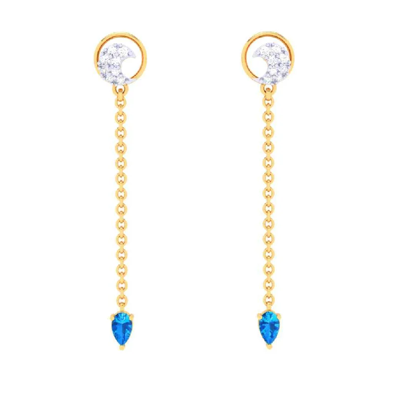 Bent stone earrings-Gold Crescent-shaped Earrings From Goldlites Collection