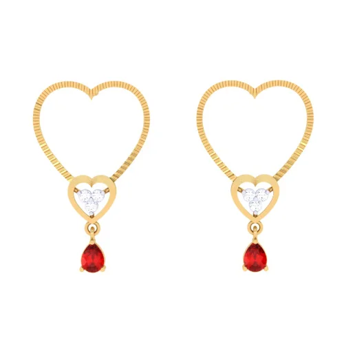 Molten gold earrings-Heart Themed Gold Earrings That Make A Difference