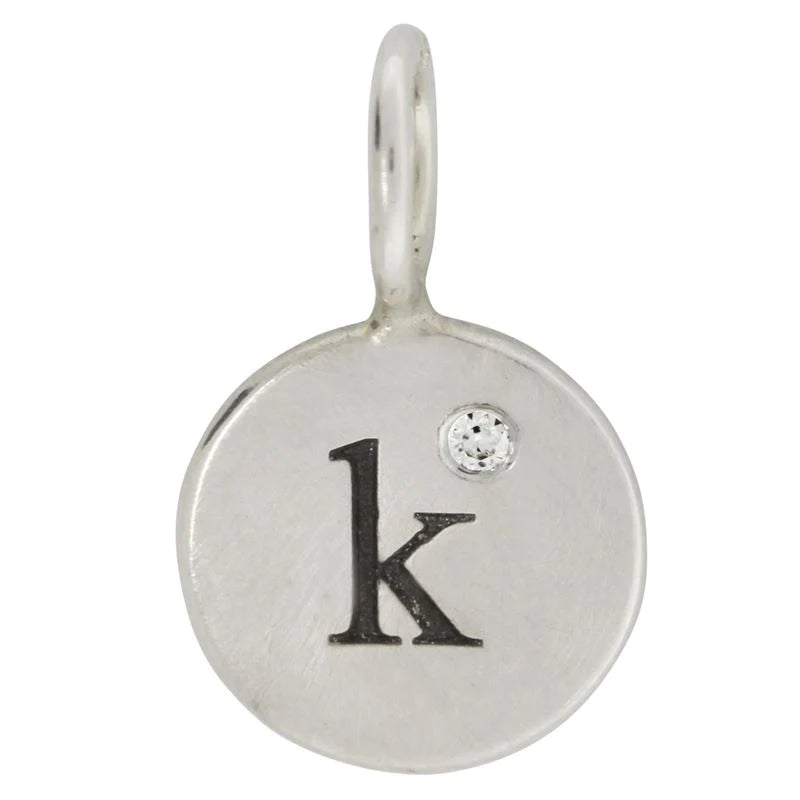 Coupled band ring-Heather B. Moore Single Initial Round Charm