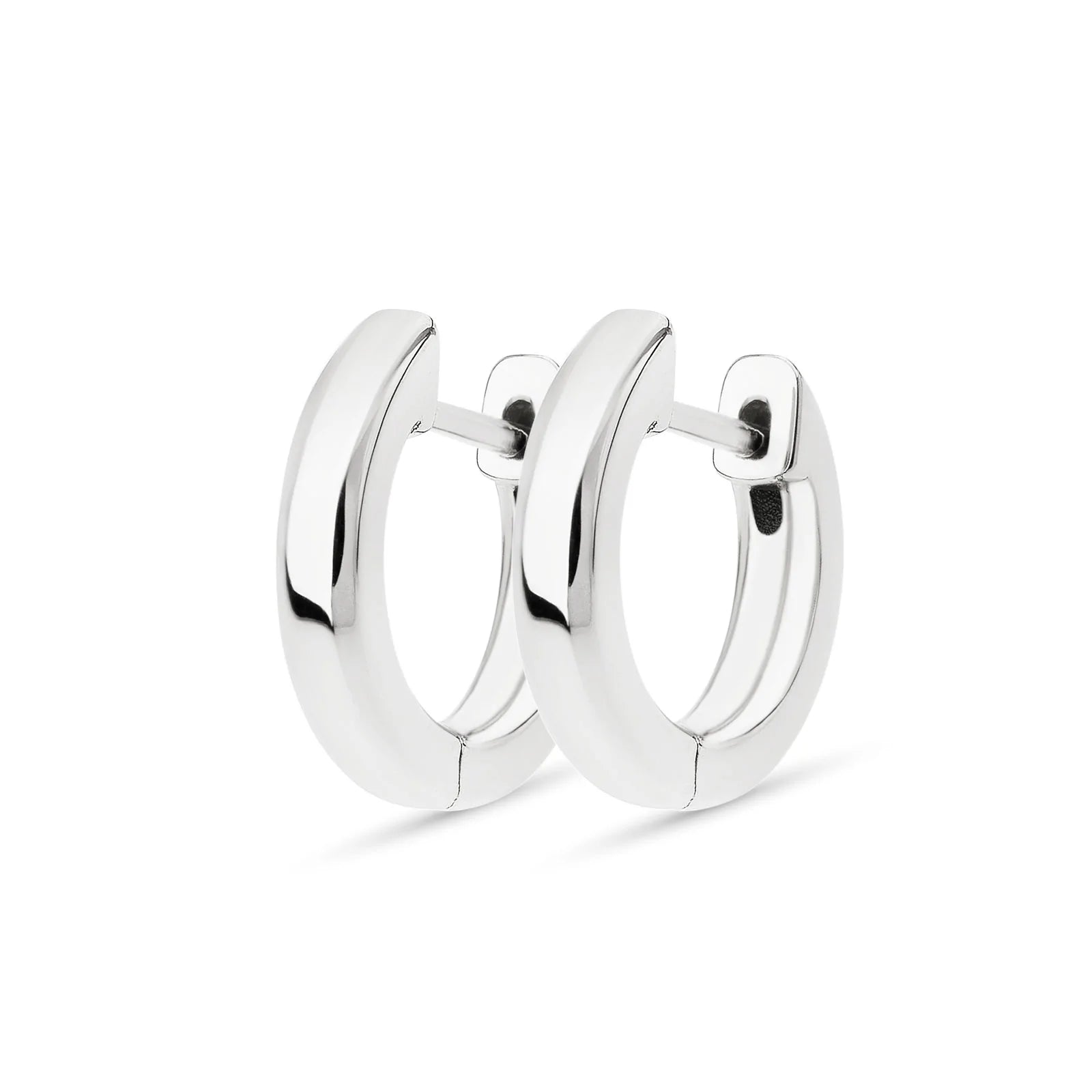 Tall band ring-Heather B. Moore Small Silver Round Huggies