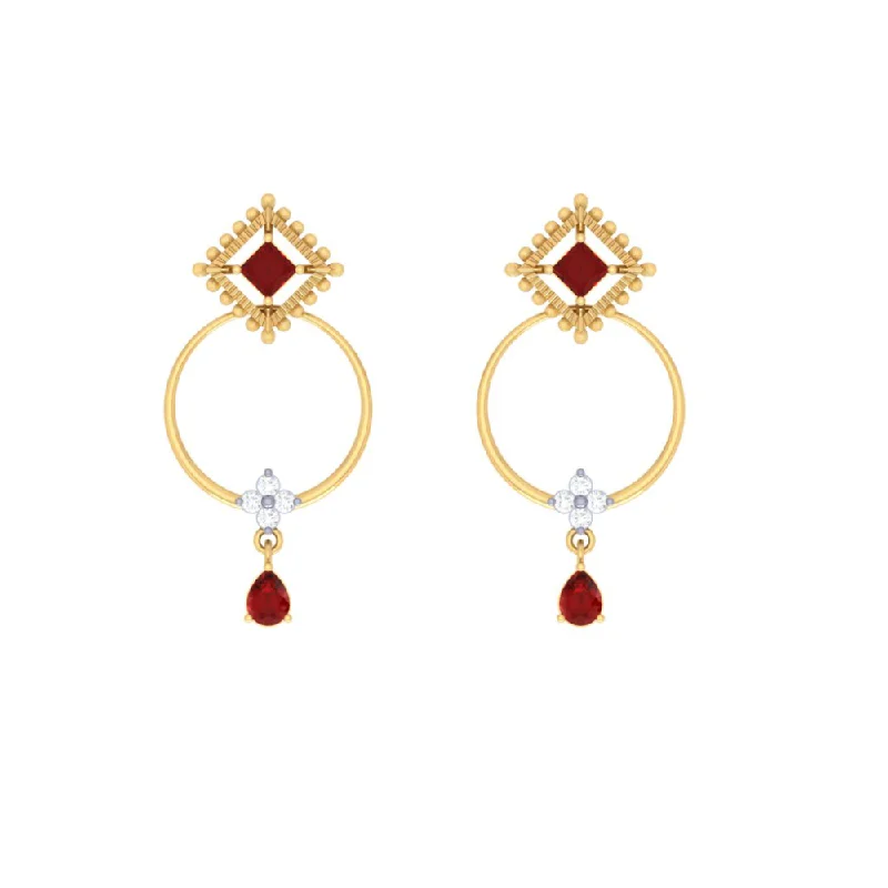 Clasped stone earrings-Intricately Crafted Gold Earrings Everyday Use