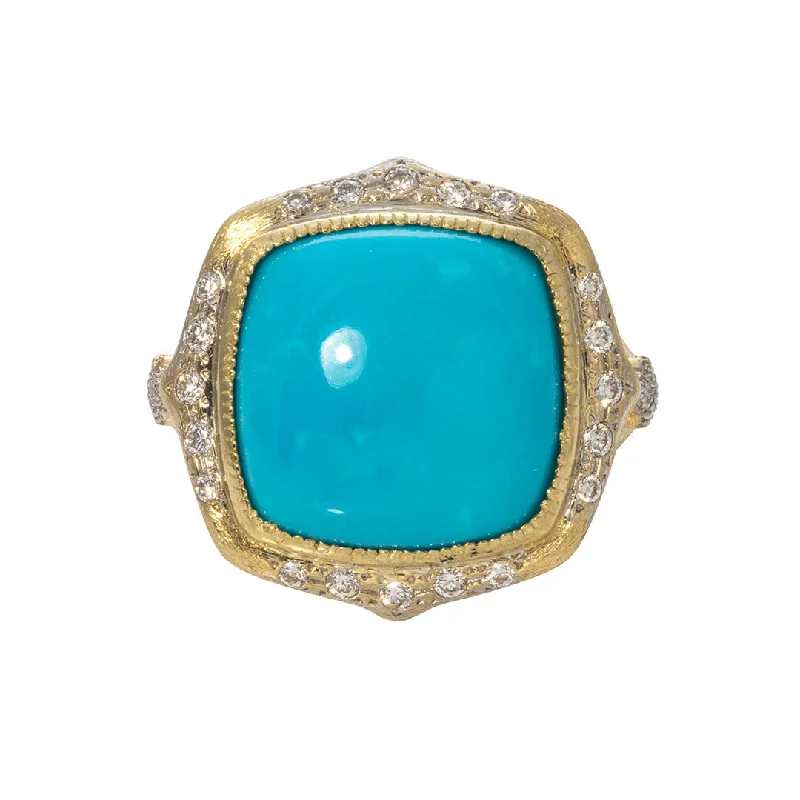 Rich kyanite ring-Jude Frances Moroccan Marrakesh Cushion Turquoise Ring