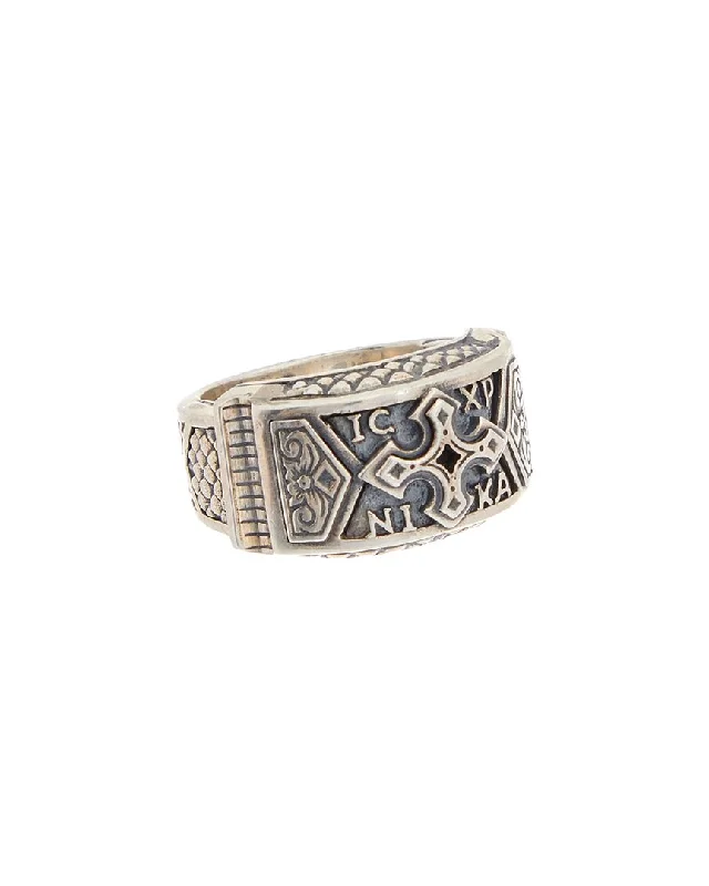 Tilted gem ring-Konstantino Heonos Silver Ring