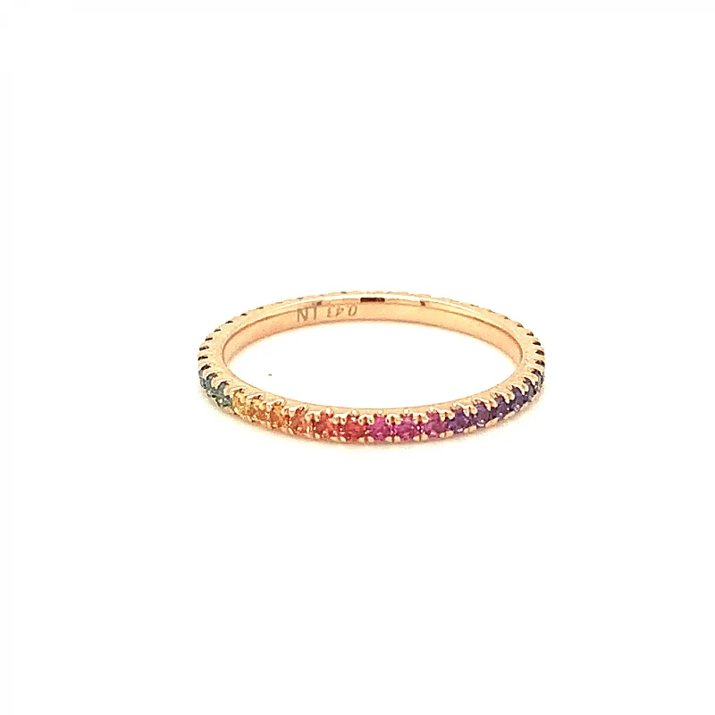 Sun-cut ring-Lisa Nik Rose Gold Multicolor Band