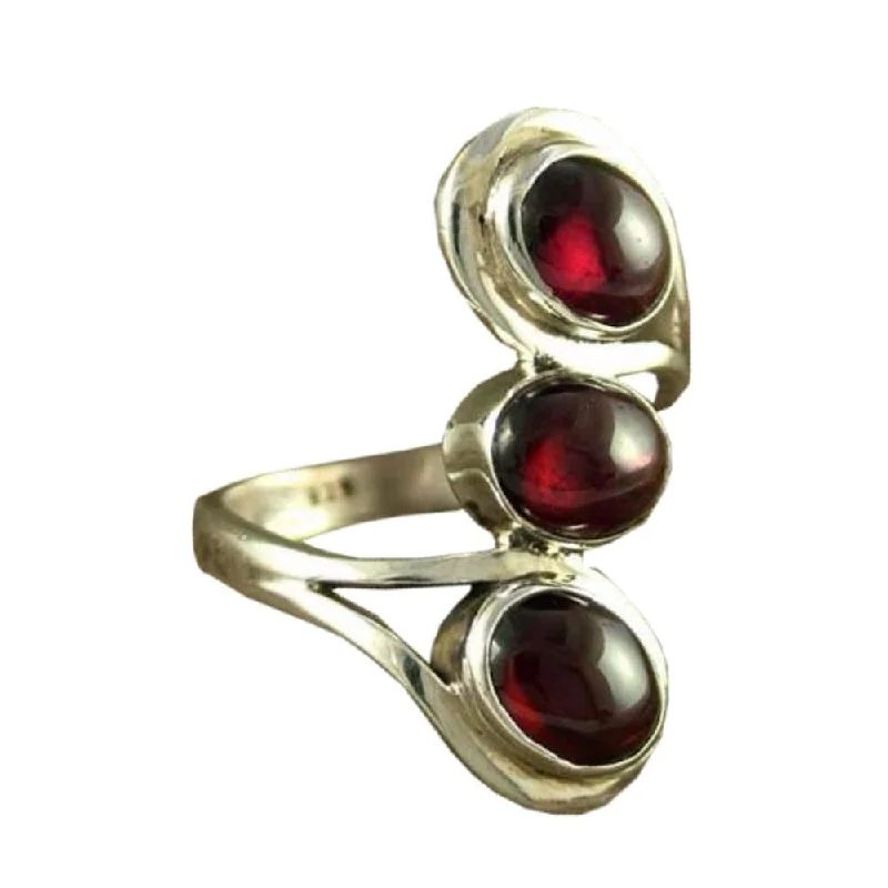 Tiled design ring-Melody' Garnet Cocktail Ring