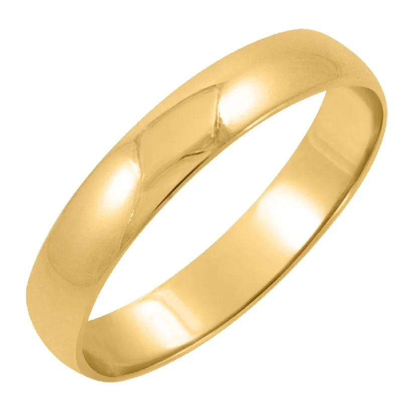 Pearlized stone ring-Oxford Ivy Men's 10K Gold 4mm Classic Wedding Band Available Ring Sizes 7-14