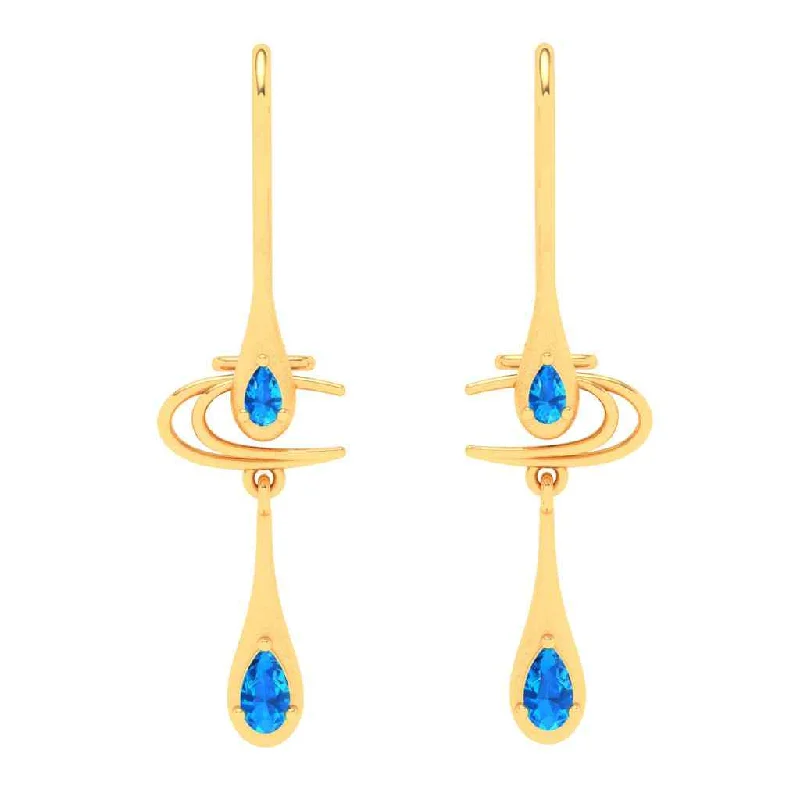 Radiant sun earrings-Raindrop Shaped Season Special Gold Earring Design