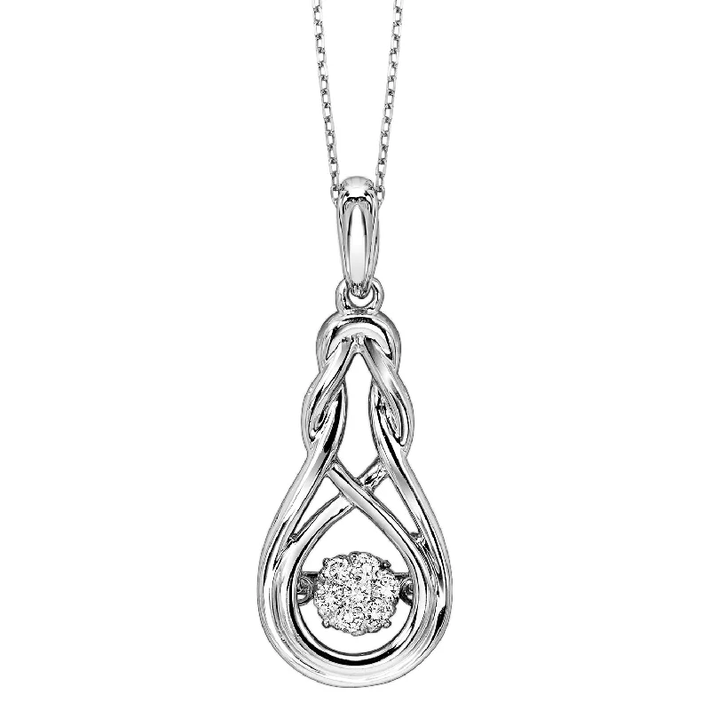 Suspended gem necklace-Rhythm of Love Infinity Pendant with Diamond