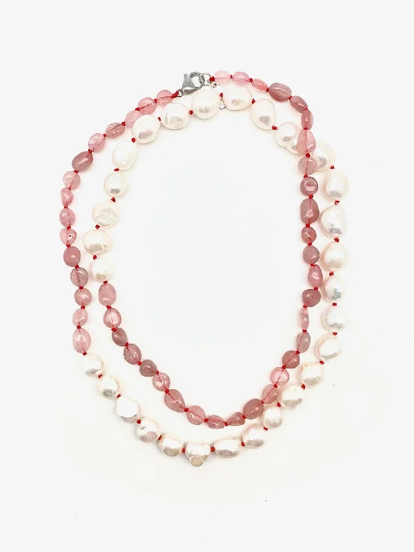 Faded silver necklace-Bubblegum Necklace