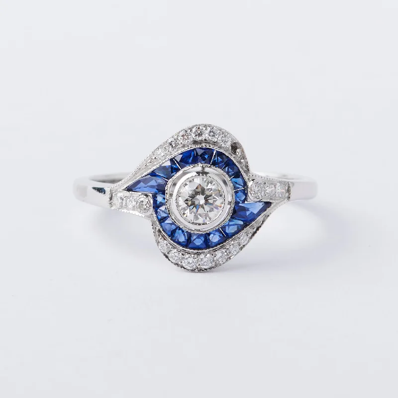 Sleek cobalt ring-Sapphire Eye Ring