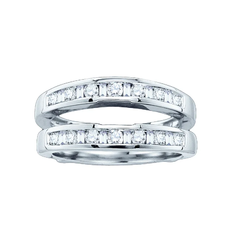 Spotted band ring-Signature 3/4 CTW Diamond Ring Guard in 14KT White Gold