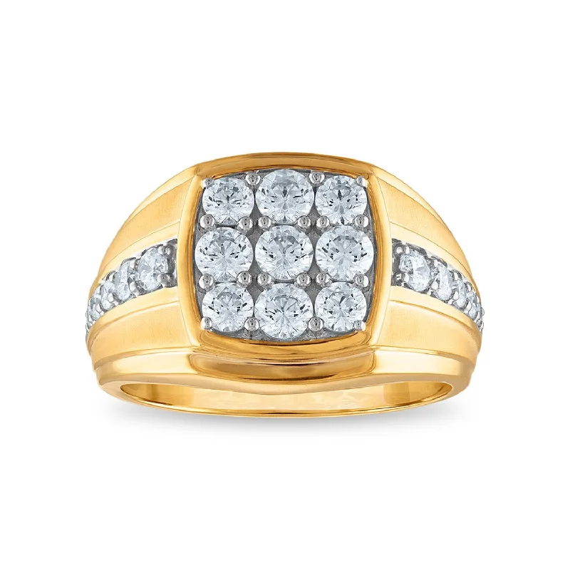 Open-sun ring-Signature EcoLove 1-1/2 CTW Lab Grown Diamond Ring in 14KT Yellow Gold