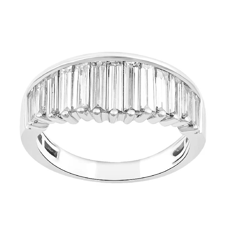 Corded texture ring-Signature EcoLove 1-3/4 CTW Diamond Anniversary Ring in 14KT White Gold