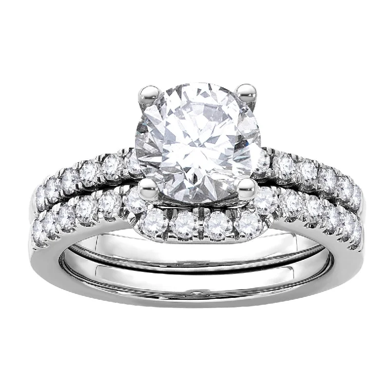 Dense sapphire ring-Signature EcoLove Diamond Dreams 2-1/3 CTW Diamond Bridal Set in Platinum