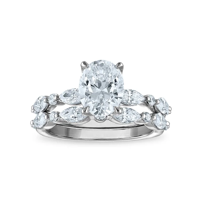 Hovering diamond ring-Signature EcoLove Diamond Dreams 2-3/4 CTW Lab Grown Diamond Bridal Set in 14KT Gold