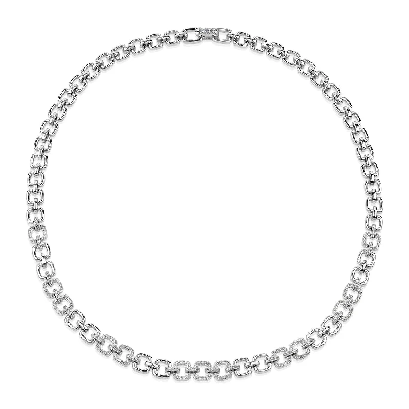 Six-gem necklace-Statement necklace with 1.40 carats* of diamond simulants in sterling silver