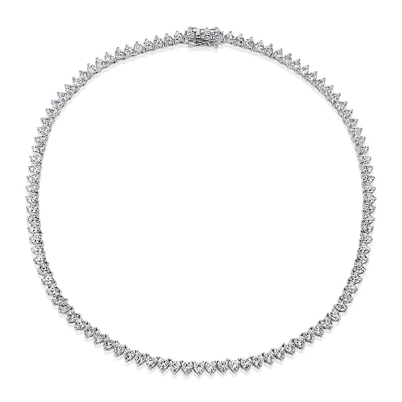 Sun-cut necklace-Statement necklace with 25.00 carats* of diamond simulants in sterling silver