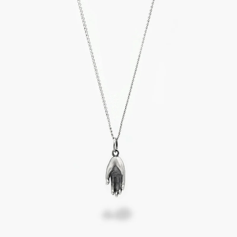 Deep hematite necklace-Sterling Silver  "Hamsa" Necklace