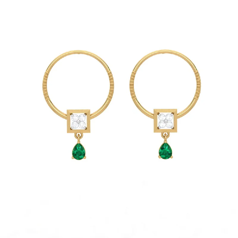 Bold gold earrings-Stunning Diamond Earrings With Green Stones